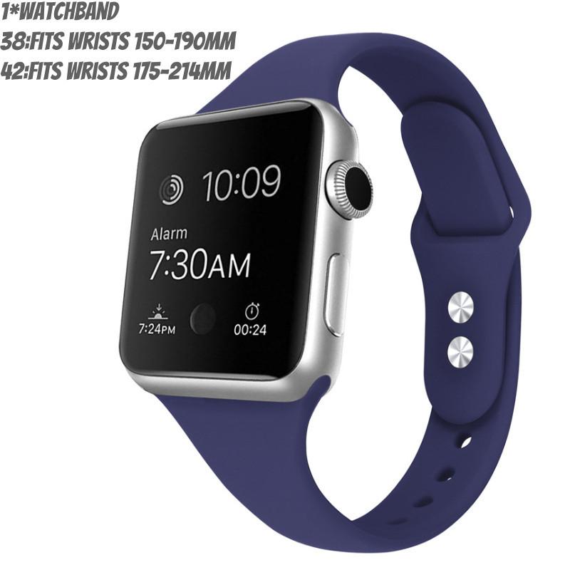 Ремешок для Apple Watch с тонкой талией, силиконовый ремешок, двойная пряжка, легкий, для фитнеса