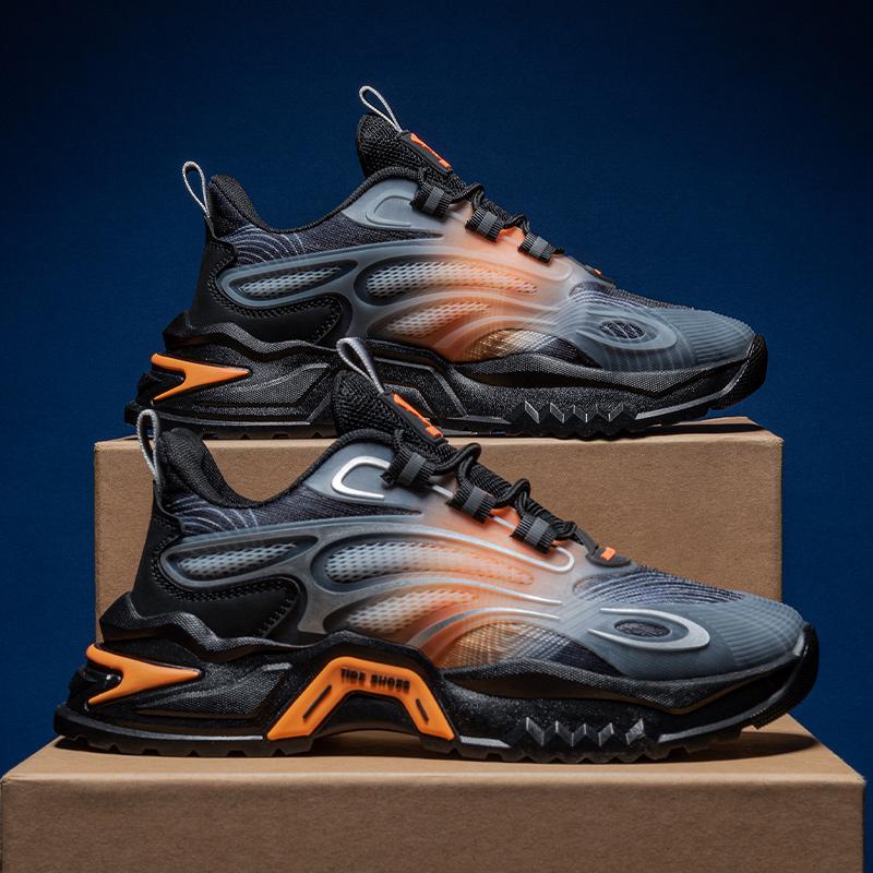 Men's Casual Sneakers Thick Platform Mesh Male Shoes Stylish Comfortable Outdoor All Brands Designer Walking Black Original Repl