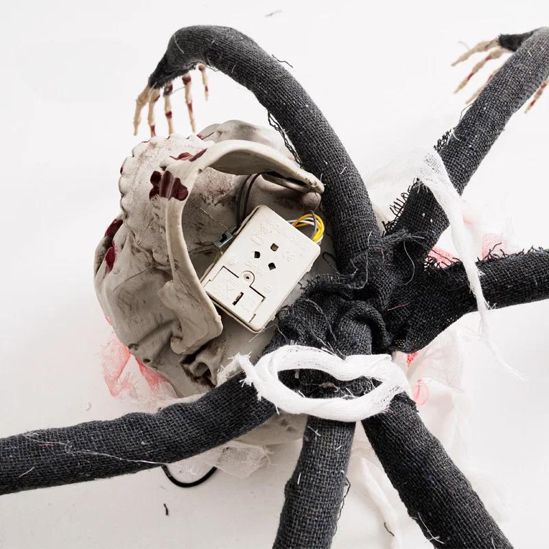 Halloween Haunted Skeleton Six Claw Monster Ghost Luminous Electric Blood Red Gauze Hanging Decoration Prop