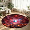 Bayern Munich Printed Round Crystal Velvet Rug Soft Non Slip Floor Carpet For Bedroom Holiday Gift