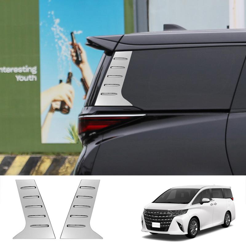 For Toyota Alphard Vellfire 40 Series 2024 ABS carbon Car Exterior Accessories A D Pillar Trim Rear Window Quarter Cover