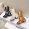 Square Feet Rain Boots For Women Chunky Heel Chunky Sole Ankle Boots Designer Chelsea Boots Ladies Rubber Boots Rain Shoes