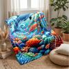 Ocean Life Adventure 24 Theme blanket Lightweight Warm Flannel Blanket Decorative Throw Blanket for Home Decoration