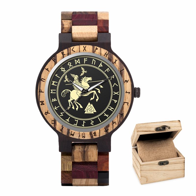 Мужские часы BOBO BIRD Viking Деревянные часы для мужчин Уникальные наручные часы Дропшиппинг