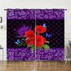 Curtains Rose Retro Deer Curtain Digital Printing Blackout Curtain No Punching