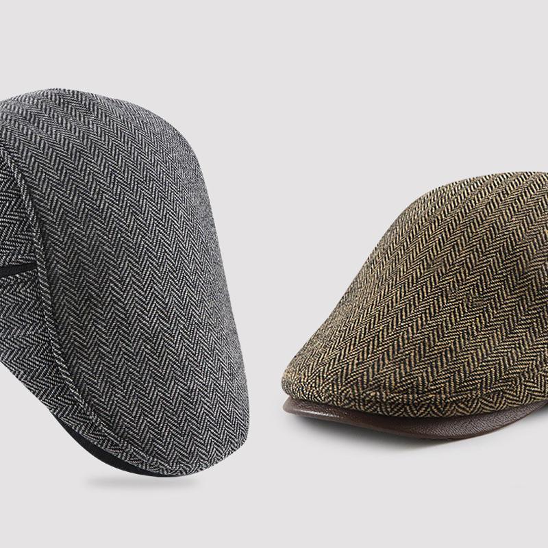 Весенне-осенняя мужская кепка вперед, британская кепка-художник, теплая кепка для среднего и пожилого возраста