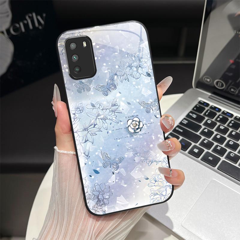 Для Xiaomi Poco M3 Pro M4 Pro 5G 4G Redmi Note 10T 10 5G Чехол Ударопрочный Закаленное Стекло Чехол для Телефона Пара Мультяшная Задняя Крышка