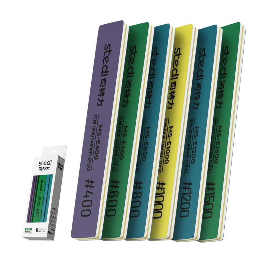 Stedi Sanding Sticks, Model Hobby Making Tool, Polishing Sanding Stick Tool for Gundam Repair, Plastic Models and Miniature Models, 6 Pieces