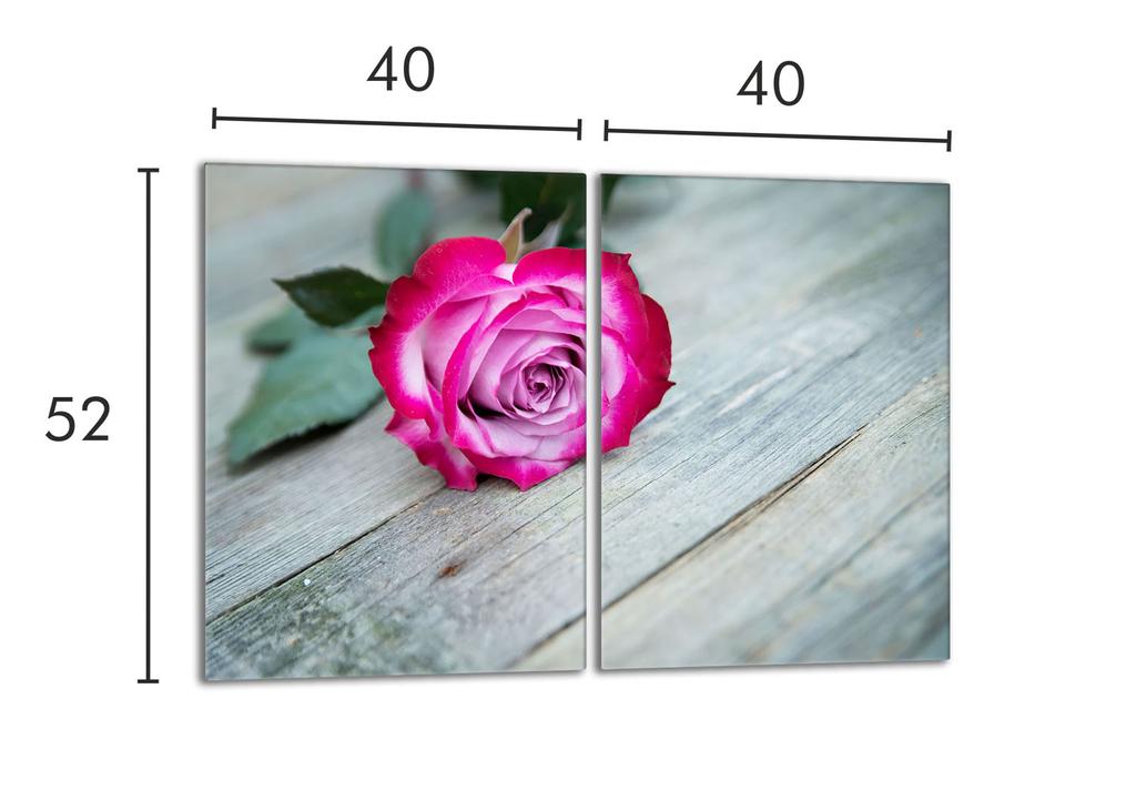 Szklana płyta ochronna na kuchenkę 2x40x52 Róża