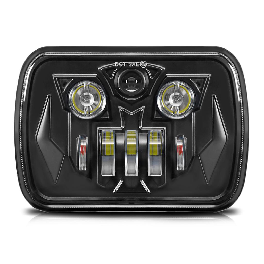 7 Inch LED Headlight Square Headlamp High Low Beam DRL Turn Signal Lamp for Off Road Vehicle