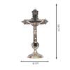 Christian Cross Jesus Christ Statue In Antique Finish- Brass Jesus Christ Cross Table Standing Showpiece Creative Lord Jesus  Holy Cross Brass Statue