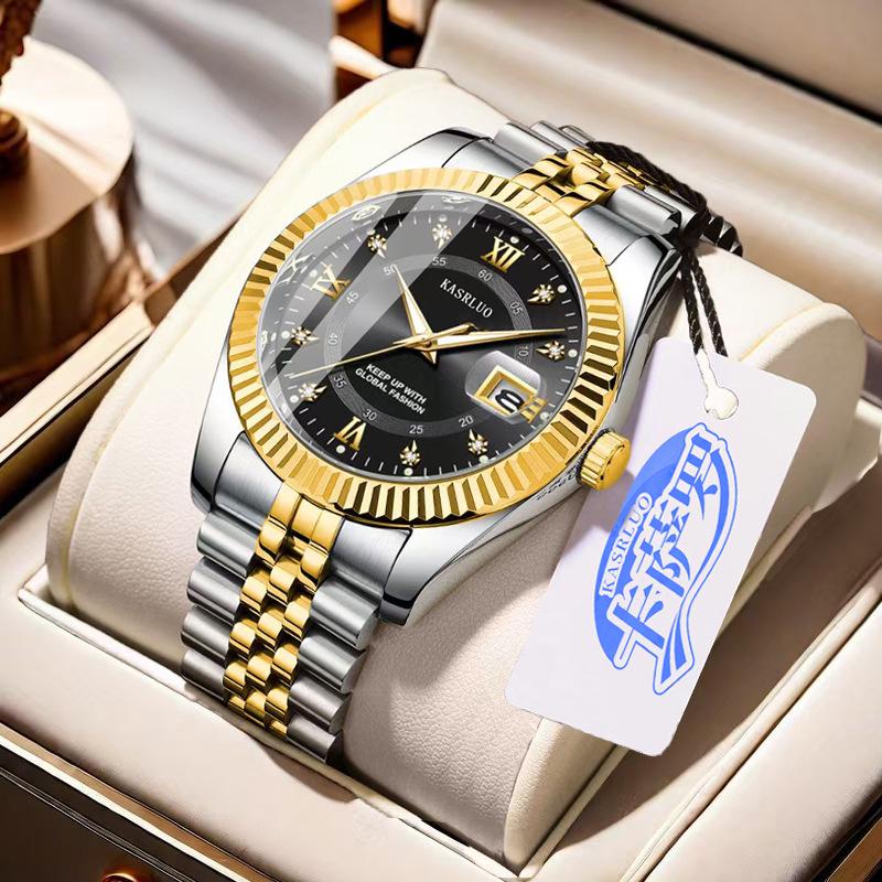 Мужские светящиеся кварцевые часы-календарь: Стильный и высококачественный модный аксессуар