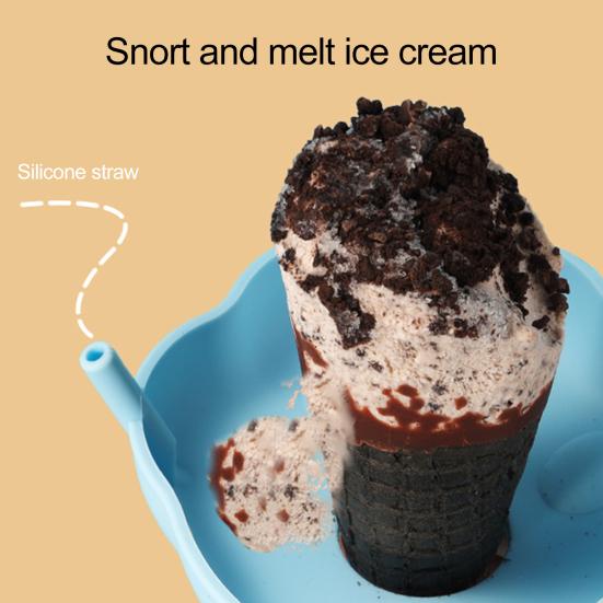 4-упаковка силиконовых держателей для мороженого, герметичные рожки, подставки для мороженого с отверстиями для соломинок, ловушка для липкого мороженого без содержания бисфенола А для растаявших лакомств