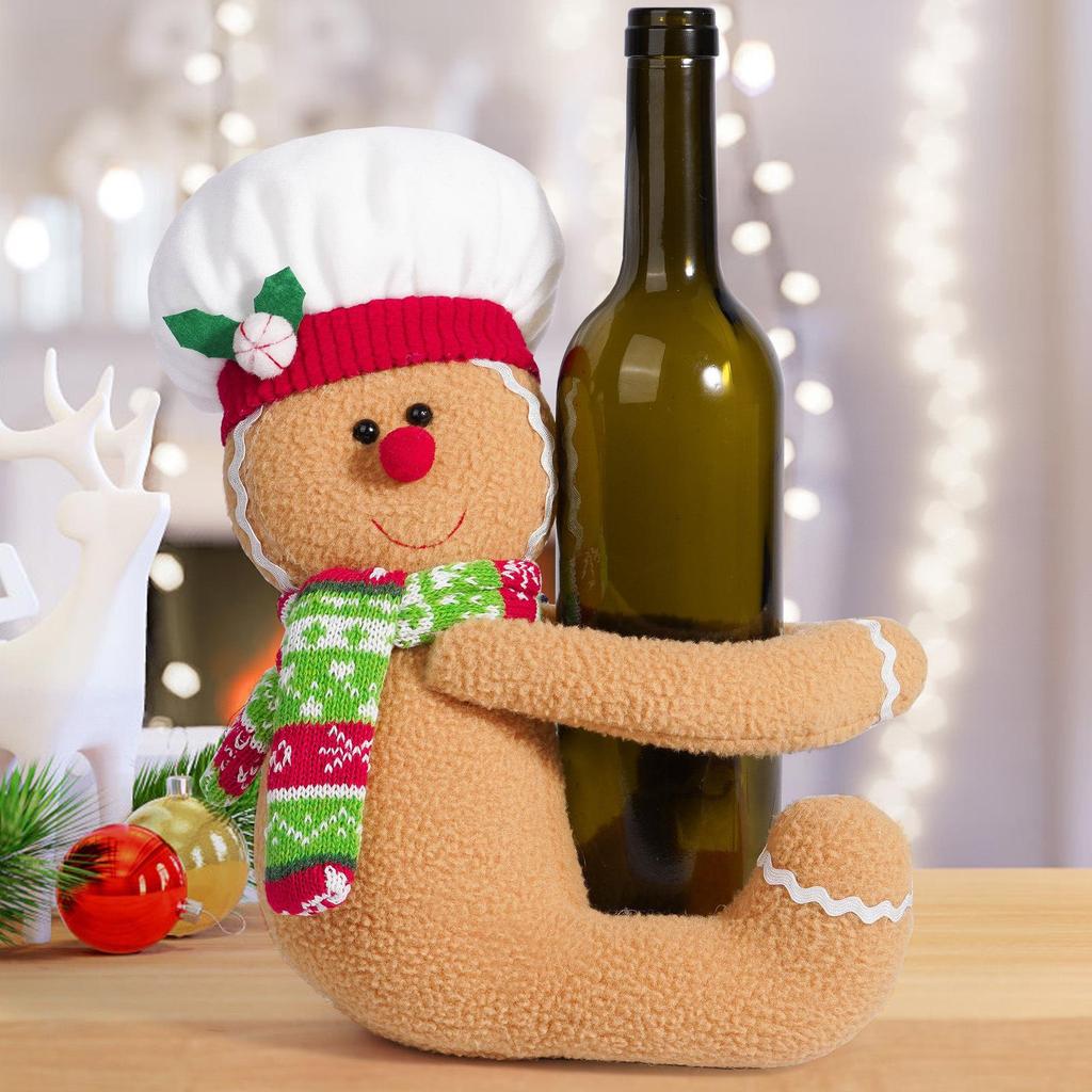 Christmas Gingerbread Man Tree Light Cover & Wine Bottle Decoration