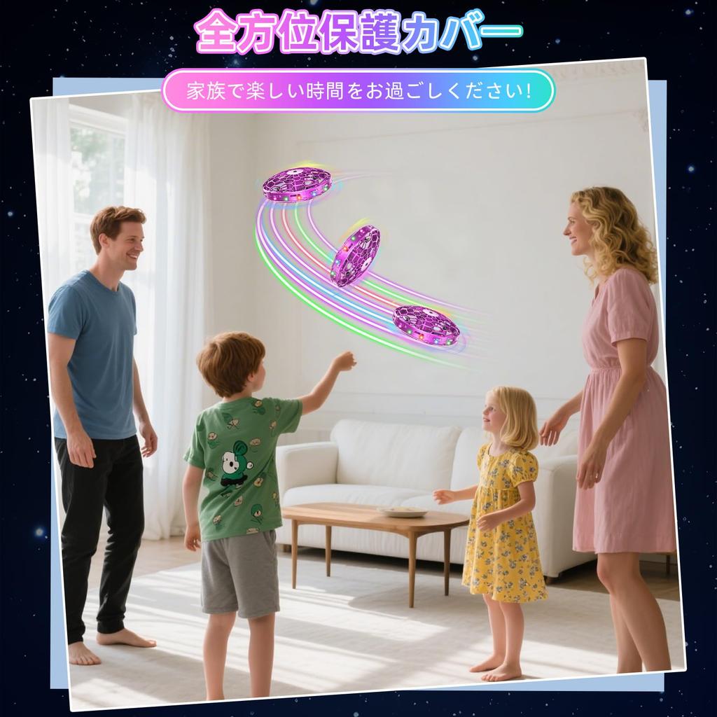 Летающий шар НЛО Жест Светодиодный Автоматическое Препятствие Домашний Идеально для или в качестве Подарка Фиолетовая Игрушка, Управление, Огни, Избегание, Вращение на 360°,