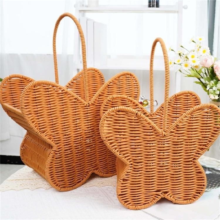 Decorative Butterfly Shaped Basket with Handle Plastic Construction Storage Container For Living Room Bedroom