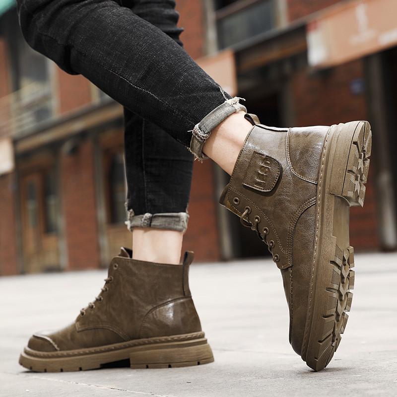 Модные мужские короткие ботинки осень-зима Классический ретро-стиль для отдыха на природе, для деловых вечеринок, для повседневного офиса, для мотоциклистов