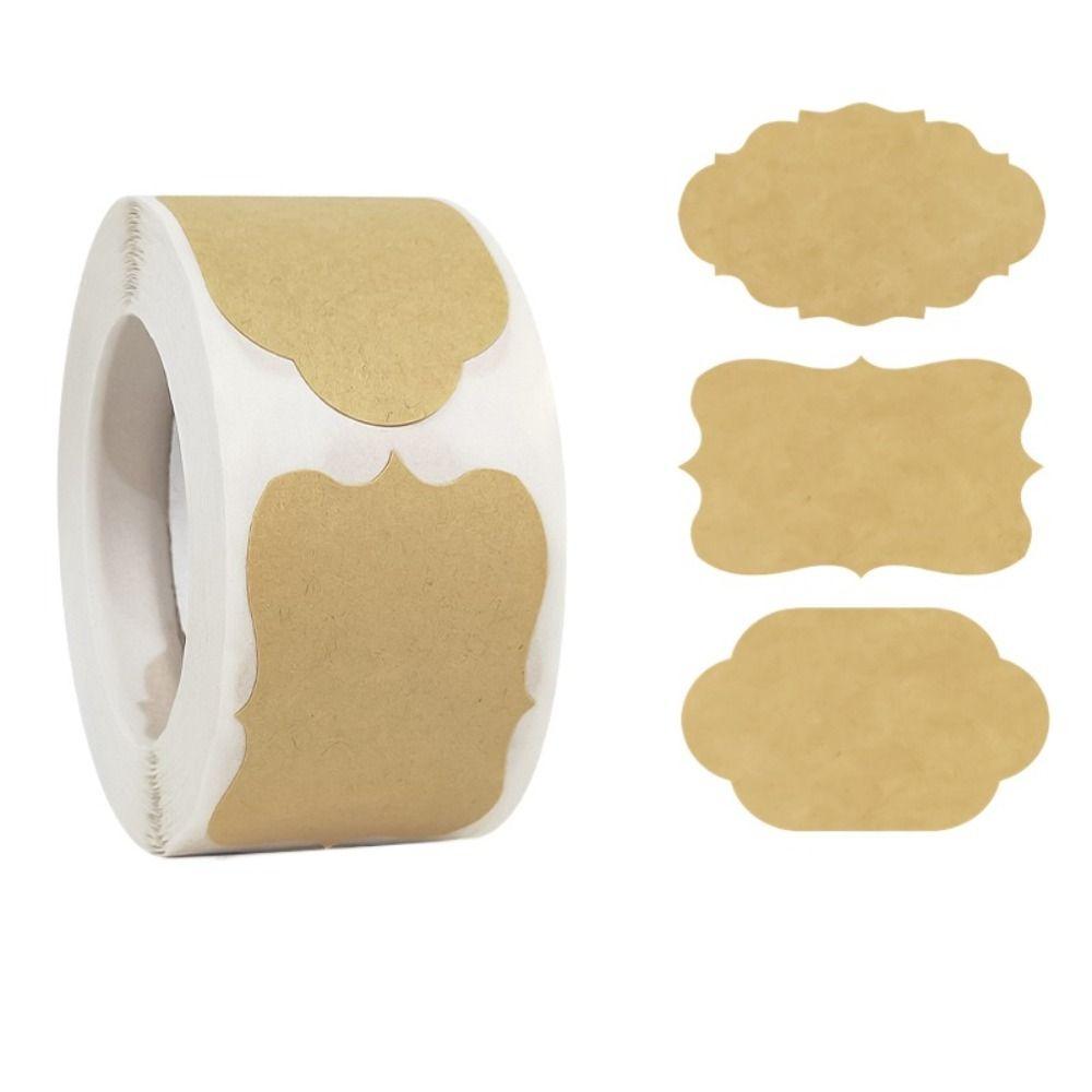 300 шт./рулон Крафт-бумага Наклейка для кухонных бутылок Пустые наклейки для канцелярских товаров Бирки Можно