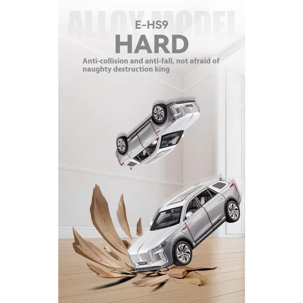 1/24 HONGQI E-HS9 внедорожник литой металлический автомобиль модель имитация звука и света игрушка офисное украшение аксессуары детские игрушки дисплей
