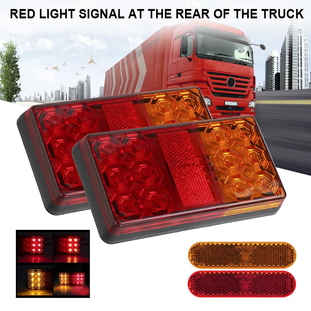Светодиодный задний фонарь для автомобиля, грузовика, 1 пара, задний стоп-сигнал, задний фонарь для прицепа, каравана