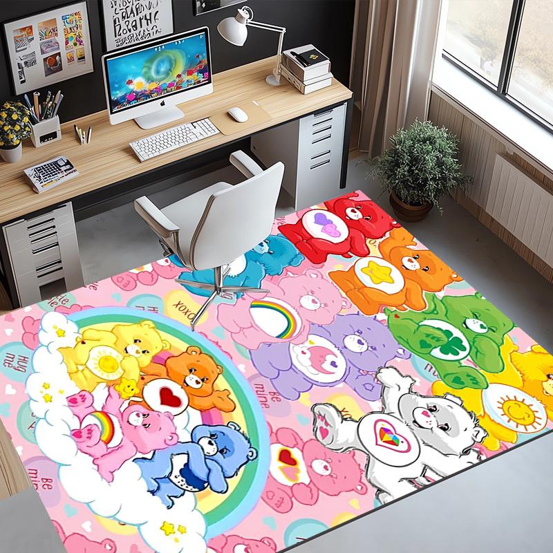Care Bears Pattern Rug, Indoor/Outdoor Mat, for Picnic, Gameroom, Bedroom, Office, Living Room, Home Decor Carpet, Birthday Gift