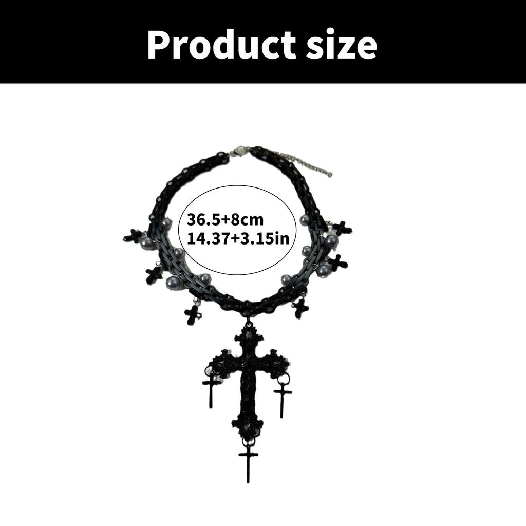 Элегантное ожерелье с крестами в темных тонах для любителей готического стиля и законодателей моды в модных statement-изделиях