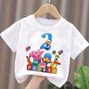 Children Short Sleeve T Shirts Anime Birthday Number Printed Tees Boys Girls Cartoon Summer Crew Neck Tops Kids Gifts