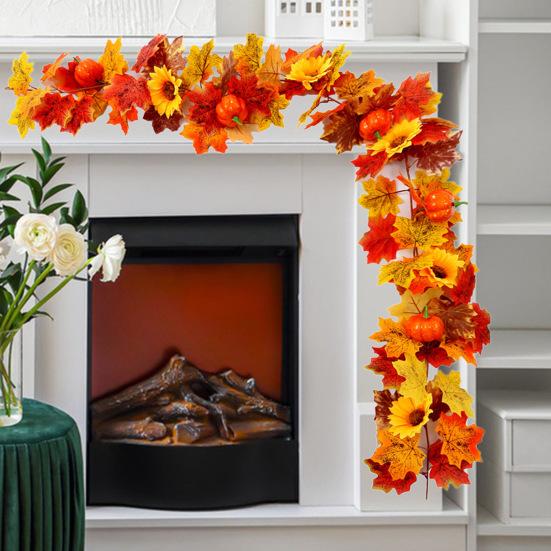 175 см искусственный кленовый лист цветочная гирлянда для дома, сада, дома, улицы, подвесной искусственный плющ, украшение на Хэллоуин, осенний праздник урожая