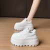 Fashion 8CM Women Platform Sneakers Leather Shoes New Autumn Chunky Vulcanized Skateboard Shoes Women Breathable Comfort Sneakers