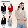 Hengyuanxiang Women's 100% Pure Wool V-Neck Cardigan Sweater