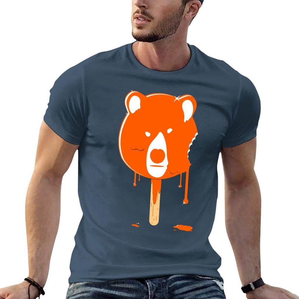 Melting Orange Ice Cream Bear TShirt t shirts cotton  funny t shirts cotton t shirts for Unisex graphic funny Tshirt