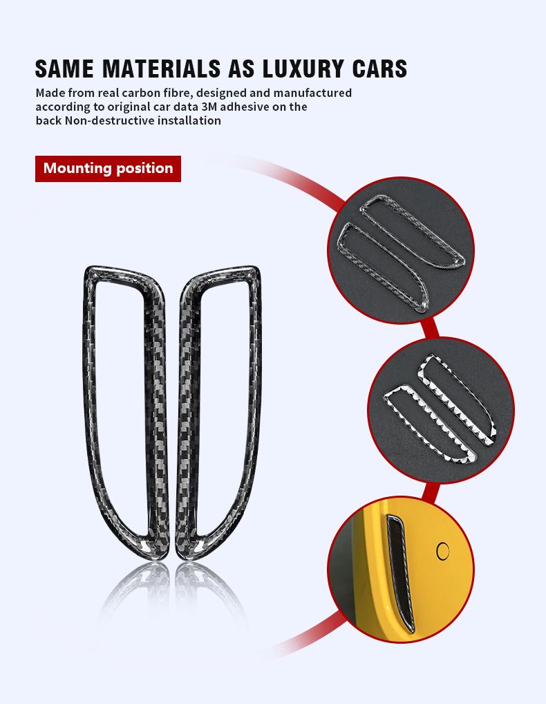 Fiat 500 Abarth 595 2016 Rear Fog Light Carbon Fiber Frame Sticker