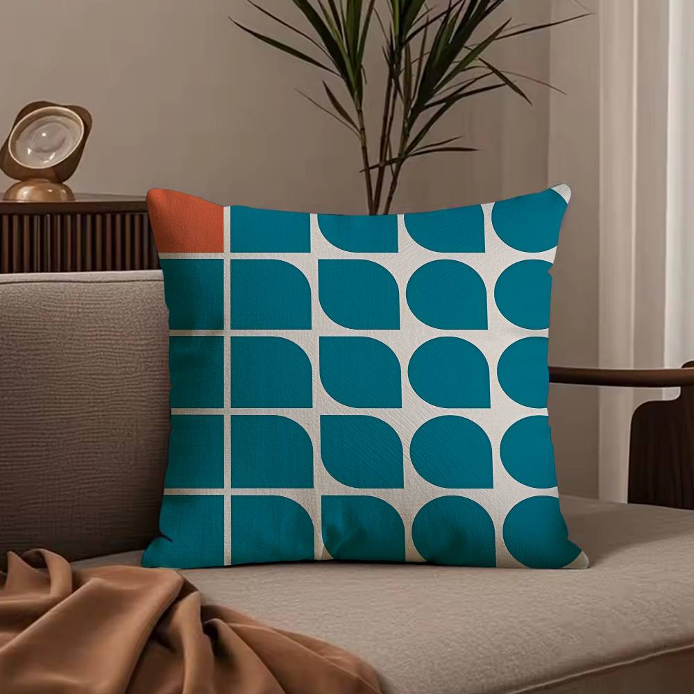 Abstract B-Bauhaus Geometry Pillow Case Anti-dustmite Pillowcase Invisible zipper silky short plush Sofa cushion cover