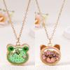 Cat Bear Charm Children's Necklace Cute Design Princess Costume Necklace  Kids Fashion
