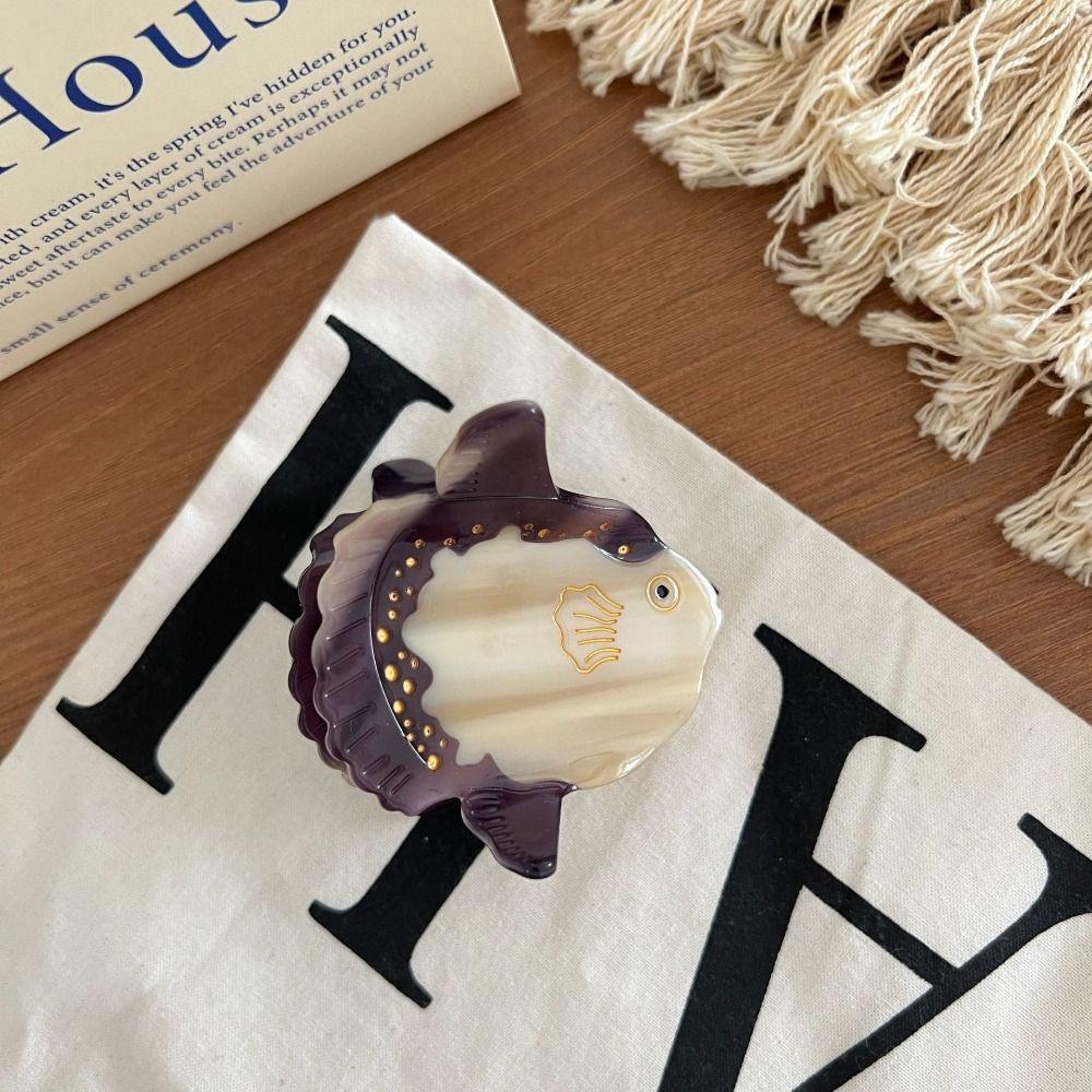 Lovely Ocean Animal Shark Clip Geometry Creative Hair Claw Creative Seal Acetate Hair Clip  Travel