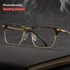 Vintage Square Titanium Alloy Glasses Half-Frame Brand Design Anti Blue Light Reading Glasses For Men Women Reader +1.75 2.5 3.0