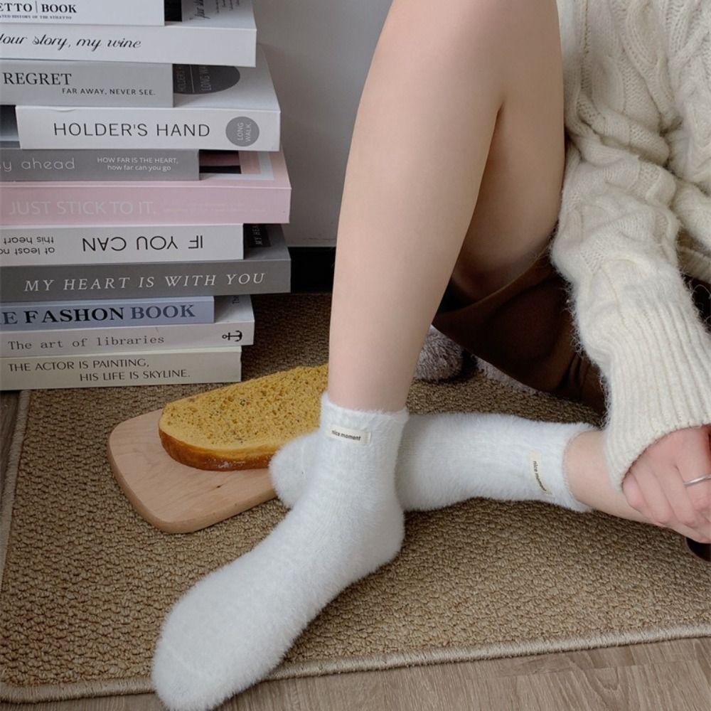 Winter Velvet Socks Warm Cotton Socks Thickened Mink Cashmere Socks  Women