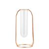 Tube Vase In Glass and Rose Gold Metal