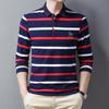 Cotton Striped Shirt Middle -Aged Men 'S Long -Sleeved T -Shirt Middle -Aged Men Top