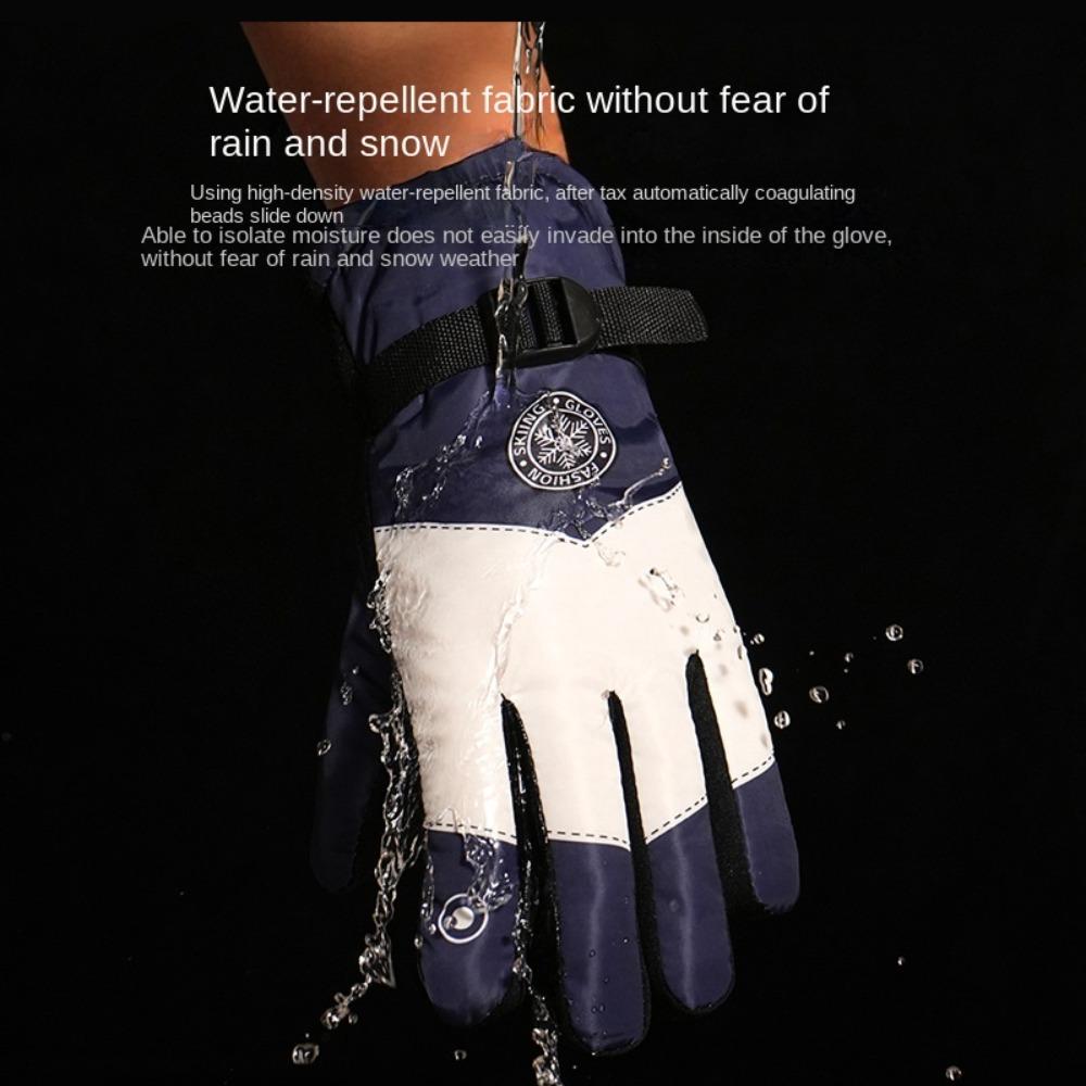 Полиэстеровые плюшевые сенсорные снежные перчатки, нескользящие перчатки для верховой езды, прочные лыжные перчатки, для улицы