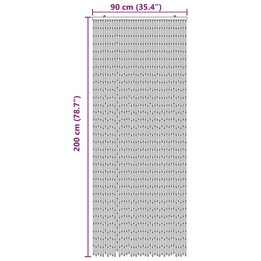Multi Colored Insect Door Curtain 90 x 200 cm Bamboo