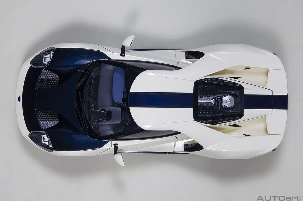 AUTOart Scale Ford GT Prototype Heritage Edition Blue Finished Product 1/18 '64 White/Dark