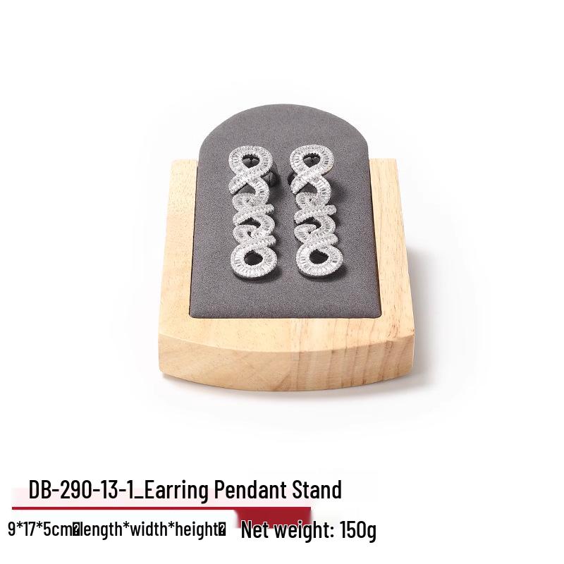 Деревянная подставка для украшений из массива дерева для серег, колец и ожерелий с нефритовым подносом