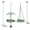Wrought Iron Hanging Bird Feeder with Umbrella - Outdoor Garden and Balcony Decor