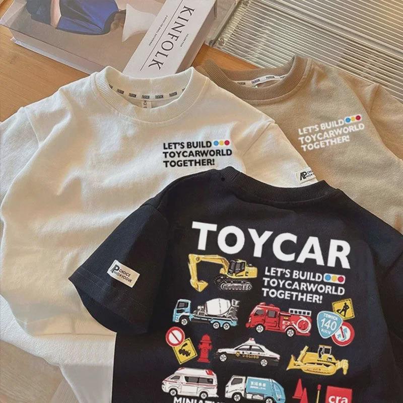 Детские летние футболки унисекс из чистого хлопка - с короткими рукавами, свободного кроя, с круглым вырезом для мальчиков и девочек