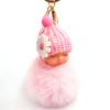 1PC Cartoon Lovely Women Baby Sleep Doll Keyring Plush Bag Pendant Fluffy Fur Ball