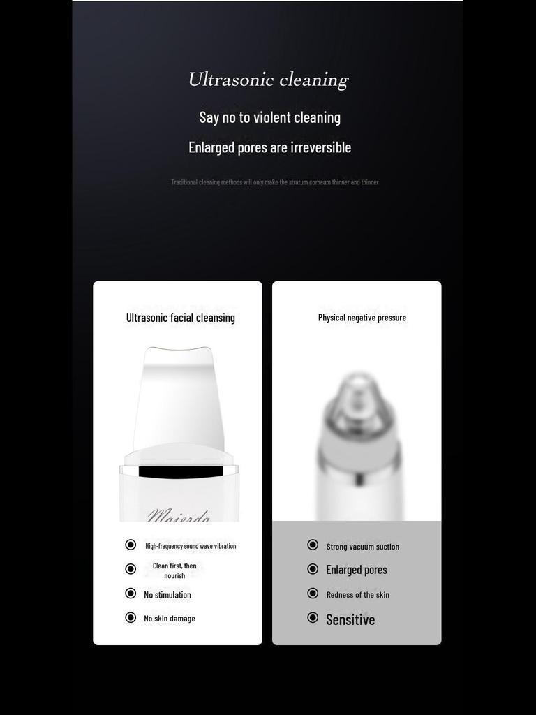 Ультразвуковой скребок для удаления черных точек - очиститель лица и средство для удаления прыщей с вибрацией для очистки пор и гладкой кожи