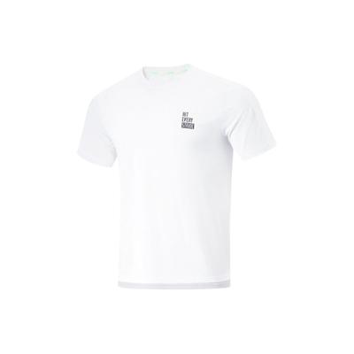 Li Ning Running Series однотонный круглый вырез свитер быстросохнущий дышащий короткий рукав футболка мужские топы белый ATSU191-2