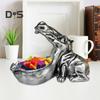 Hippo Statue Resin Hippopotamus Figurine Big Mouth Hippo Candy Dish Key Bowl Sculpture for Home Office Desk Decor