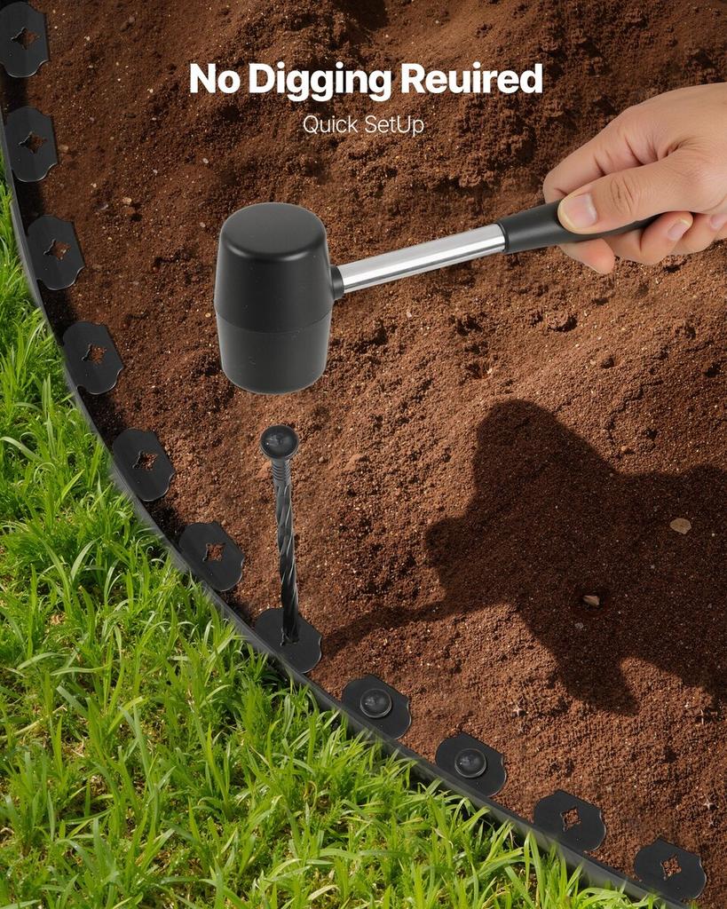 Landscape Edging, 3000 x 4 cm Plastic Garden Border Edging with 120 Spikes, No Dig, Flexible Lawn Edgings Roll, UV-Resistant Mini Fence Borders